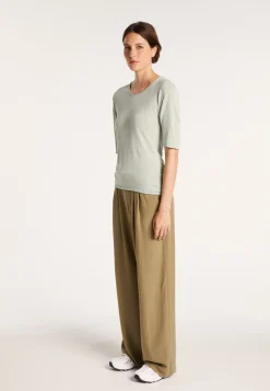 Montagut Round-neck T-shirt with elbow-length sleeves - MADY