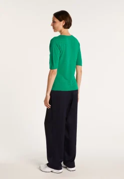 Montagut Round-neck T-shirt with elbow-length sleeves - MADY