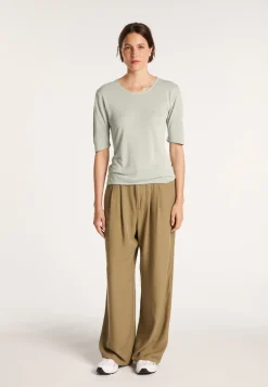 Montagut Round-neck T-shirt with elbow-length sleeves - MADY