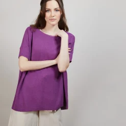 Montagut Round-neck viscose crepe T-shirt - Bibiche