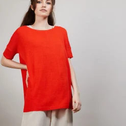 Montagut Round-neck viscose crepe T-shirt - Bibiche