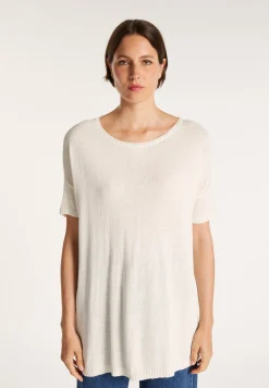 Montagut Round-neck viscose crepe T-shirt - Bibiche