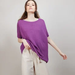 Montagut Round-neck viscose crepe T-shirt - Bibiche