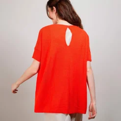 Montagut Round-neck viscose crepe T-shirt - Bibiche