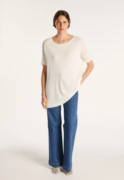 Montagut Round-neck viscose crepe T-shirt - Bibiche