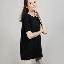 Montagut Round-neck viscose crepe T-shirt - Bibiche