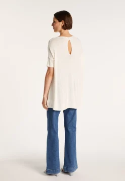 Montagut Round-neck viscose crepe T-shirt - Bibiche