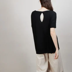 Montagut Round-neck viscose crepe T-shirt - Bibiche