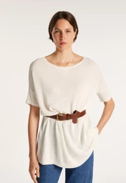Montagut Round-neck viscose crepe T-shirt - Bibiche