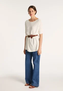 Montagut Round-neck viscose crepe T-shirt - Bibiche