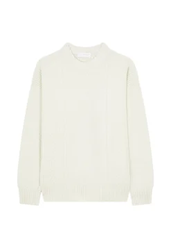 Montagut Round-neck waffle-knit sweater in wool and cashmere - Fall