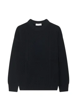 Montagut Round-neck waffle-knit sweater in wool and cashmere - Fall
