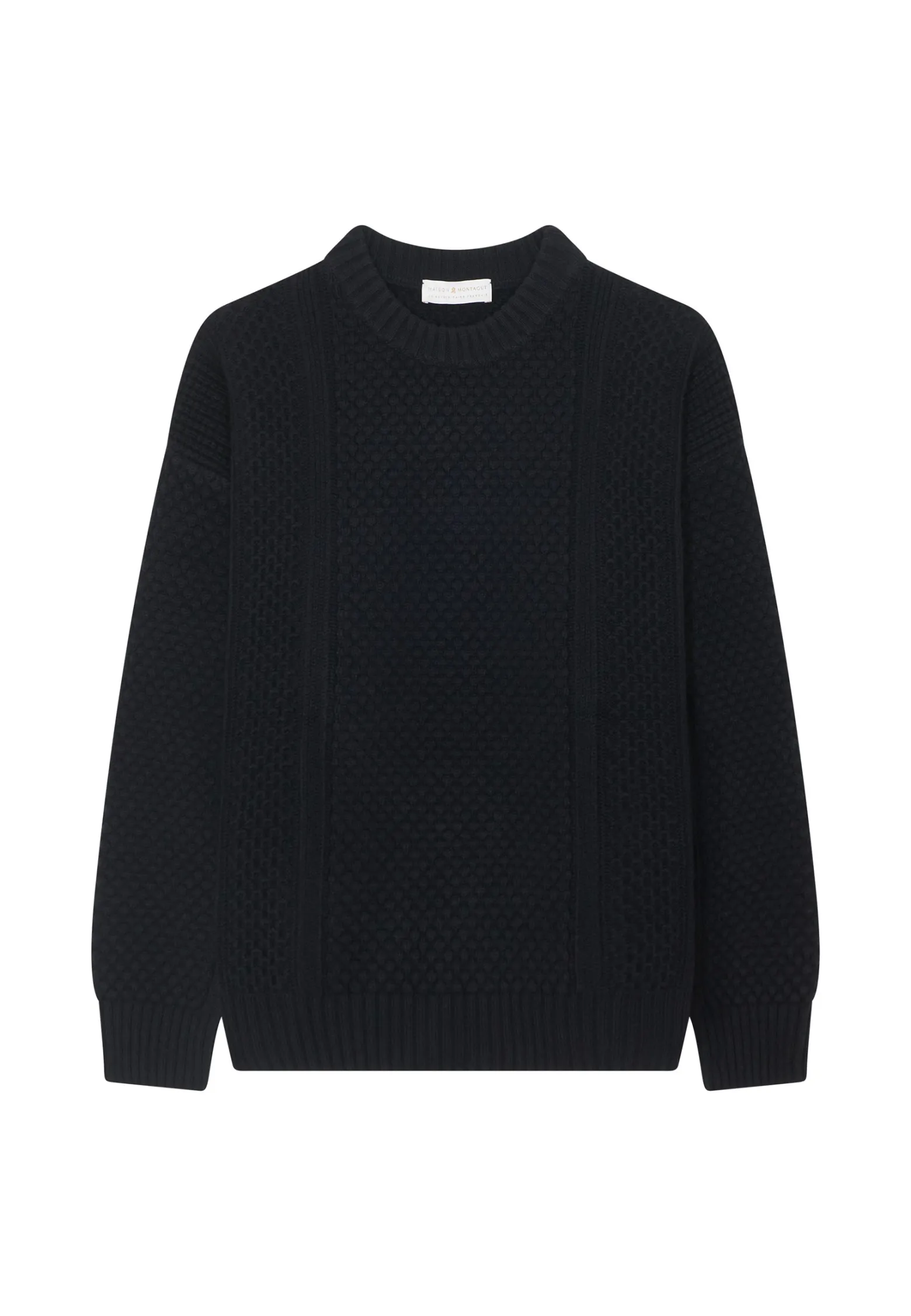 Montagut Round-neck waffle-knit sweater in wool and cashmere - Fall