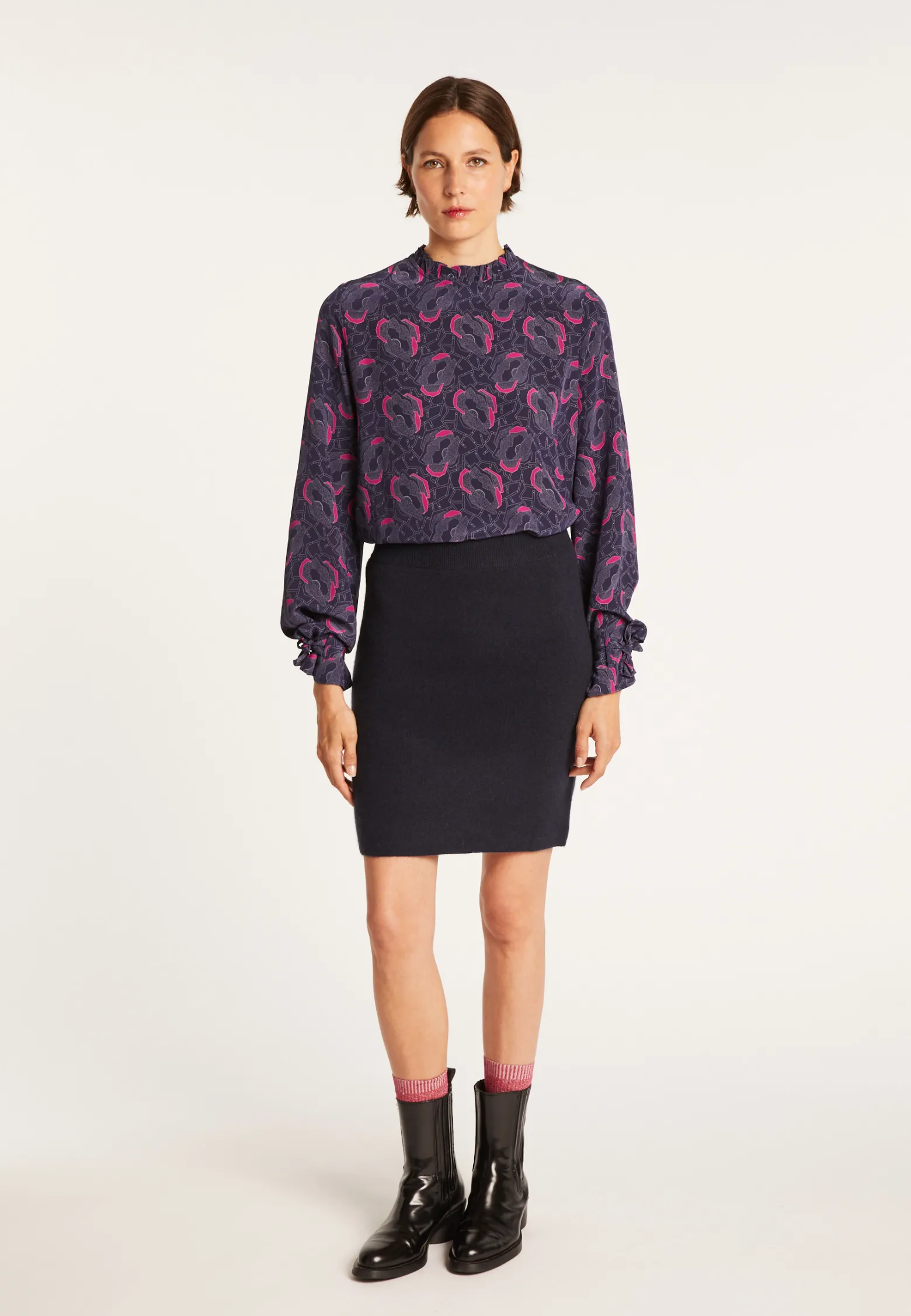 Montagut Short cashmere skirt - France