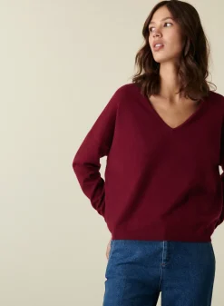 Montagut Short cashmere V-neck sweater with pockets - Balba