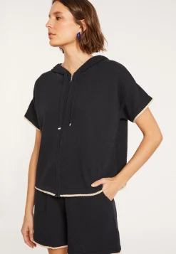Montagut Short sleeve brushed cotton zip-up sweatshirt - Mackenzie