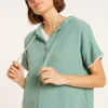 Montagut Short sleeve brushed cotton zip-up sweatshirt - Mackenzie