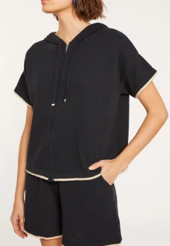 Montagut Short sleeve brushed cotton zip-up sweatshirt - Mackenzie