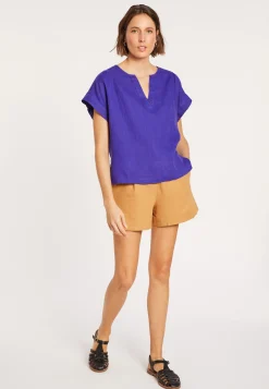 Montagut Short sleeve linen blouse - Virginie