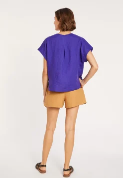 Montagut Short sleeve linen blouse - Virginie