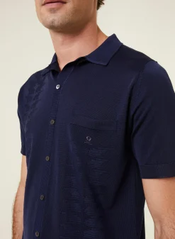Montagut Short Sleeve Patterned Shirt in Fil Lumiere - Gustav