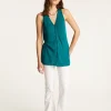 Montagut Short sleeved slub linen vest - Dara