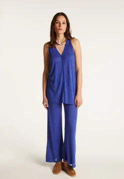 Montagut Short sleeved slub linen vest - Dara