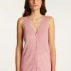 Montagut Short sleeved slub linen vest - Dara