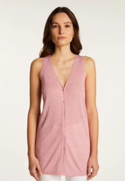 Montagut Short sleeved slub linen vest - Dara