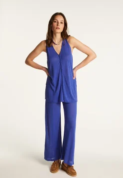 Montagut Short sleeved slub linen vest - Dara