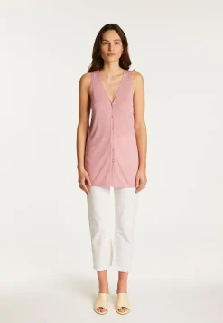 Montagut Short sleeved slub linen vest - Dara