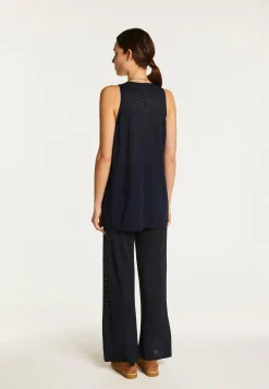 Montagut Short sleeved slub linen vest - Dara
