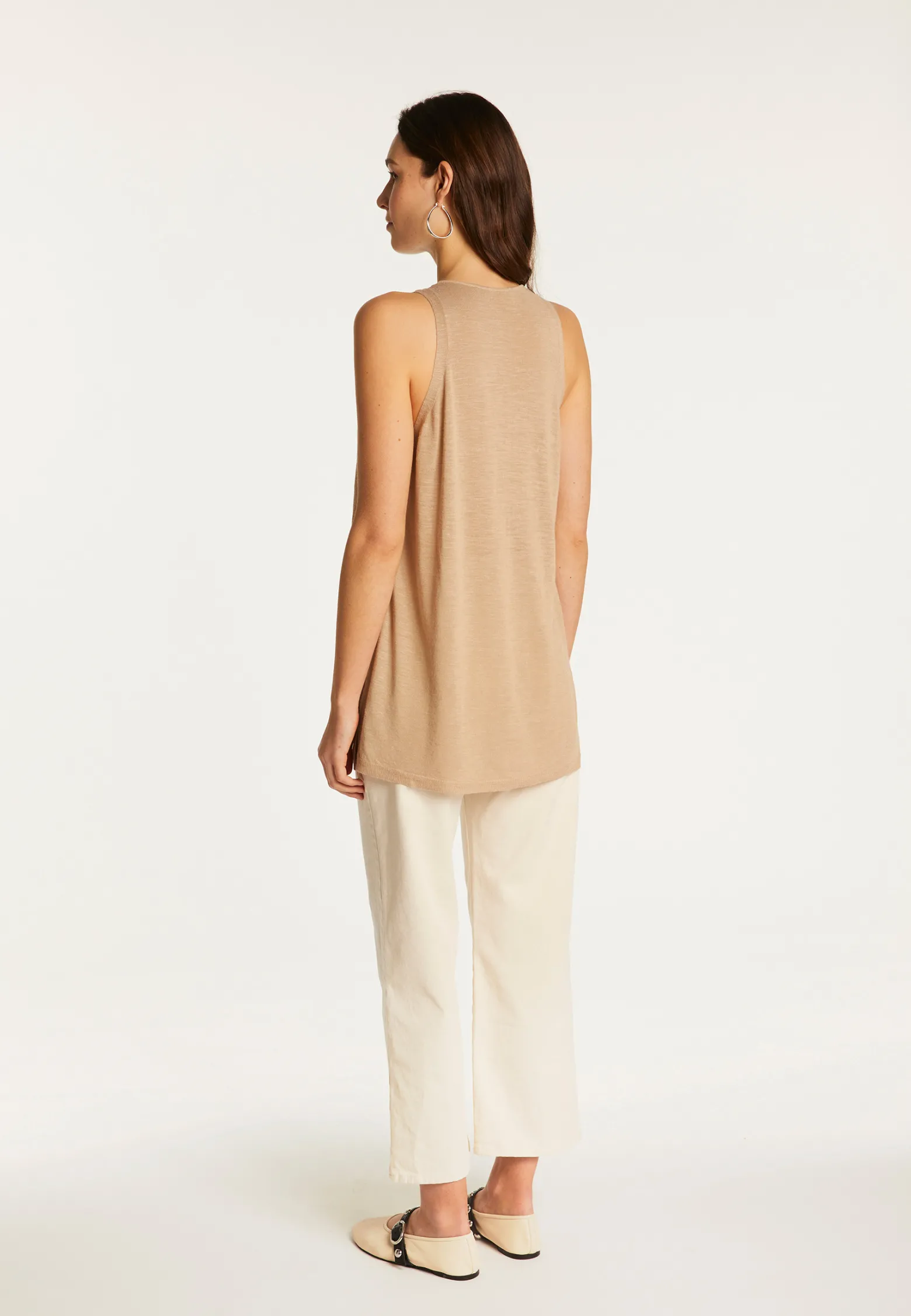 Montagut Short sleeved slub linen vest - Dara