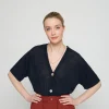 Montagut Short sleeves flamed linen cardigan - Tanya