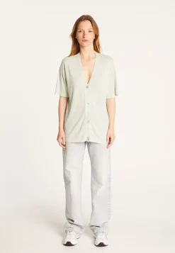 Montagut Short sleeves flamed linen cardigan - Tanya