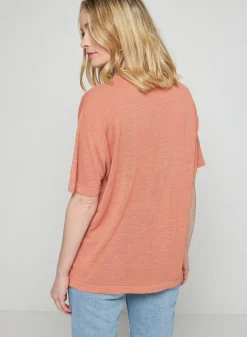 Montagut Short sleeves flamed linen cardigan - Tanya