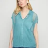 Montagut Short-sleeved blouse with iridescent effect - Stacy