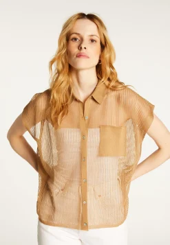 Montagut Short-sleeved blouse with iridescent effect - Stacy