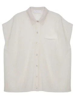 Montagut Short-sleeved blouse with iridescent effect - Stacy