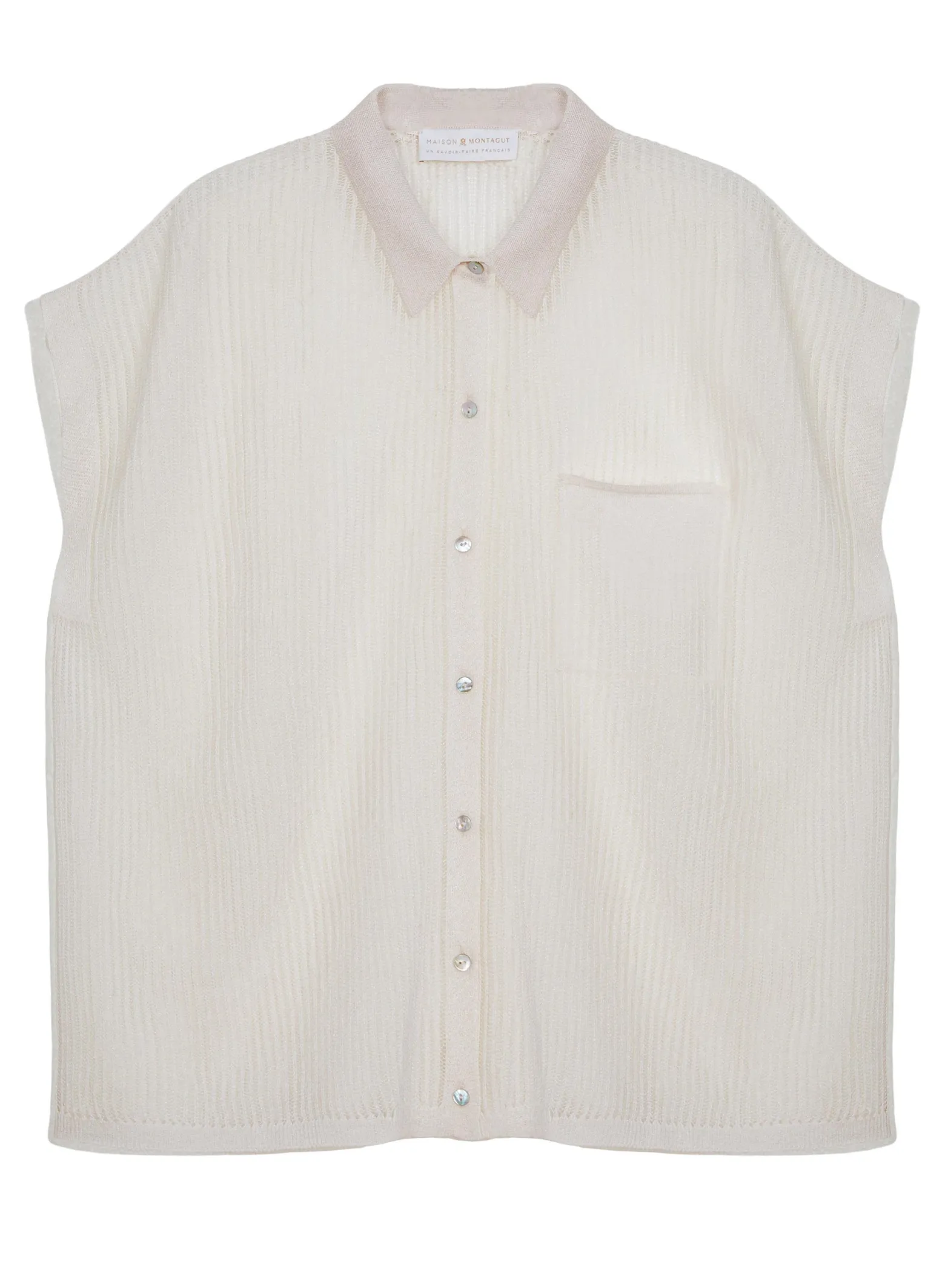 Montagut Short-sleeved blouse with iridescent effect - Stacy