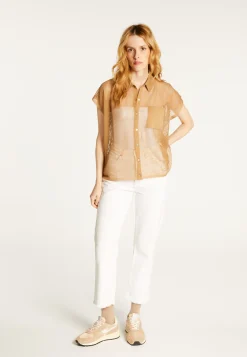 Montagut Short-sleeved blouse with iridescent effect - Stacy