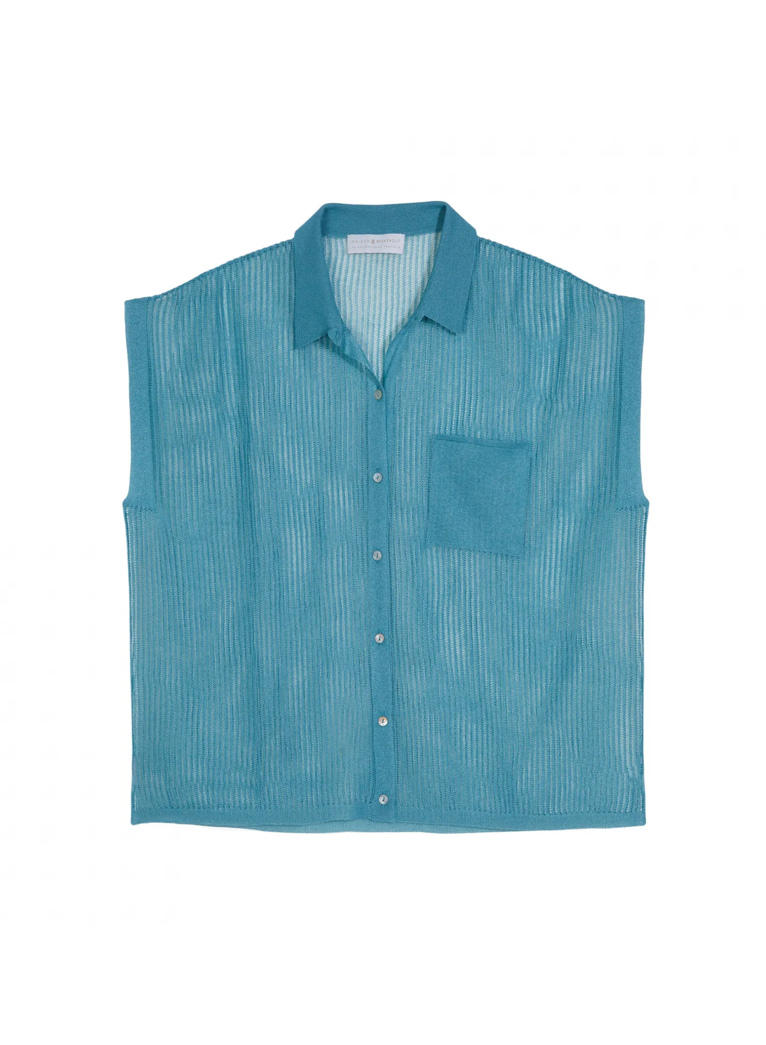 Montagut Short-sleeved blouse with iridescent effect - Stacy