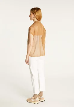 Montagut Short-sleeved blouse with iridescent effect - Stacy