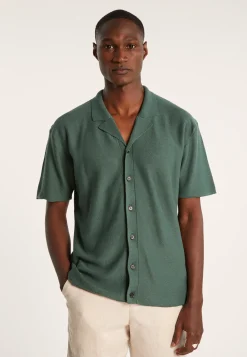 Montagut Short-sleeved cotton and linen shirt - Igino