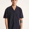 Montagut Short-sleeved cotton and linen shirt - Igino