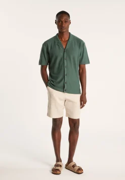 Montagut Short-sleeved cotton and linen shirt - Igino