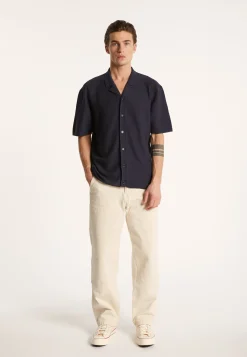 Montagut Short-sleeved cotton and linen shirt - Igino