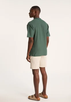 Montagut Short-sleeved cotton and linen shirt - Igino