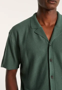 Montagut Short-sleeved cotton and linen shirt - Igino