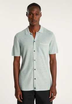 Montagut Short-sleeved flamed linen shirt - Icarus